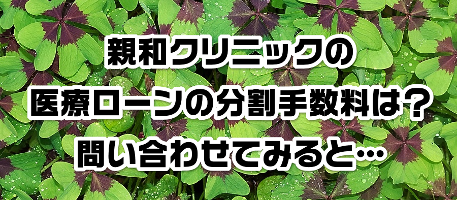 親和クリニックの医療ローンの分割手数料は?問い合わせてみると…